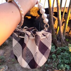 Soraya Hennessey Straw Bucket Bag